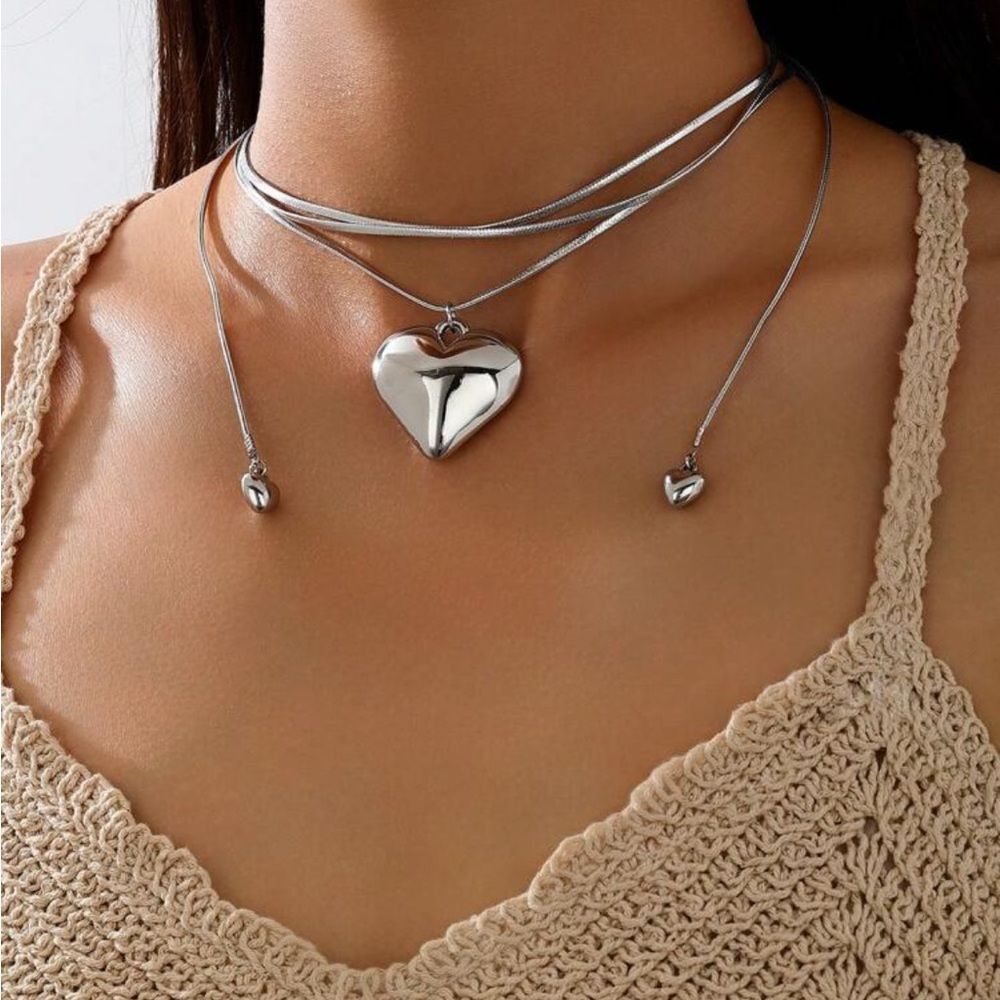 Silver Heart Pendant Necklace R150